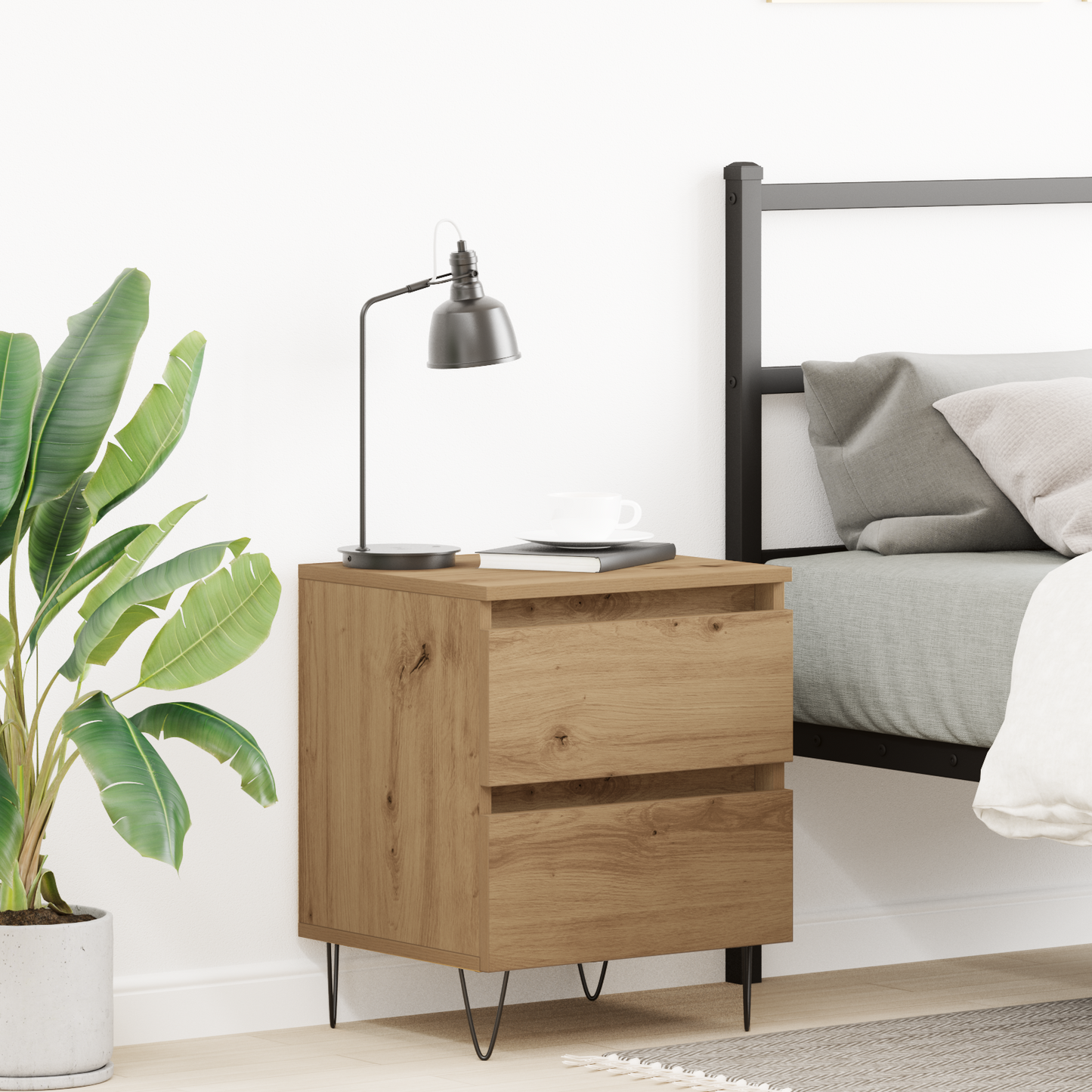 Bedside Cabinet Artisan oak 40 x 35 x 50 cm Engineered wood