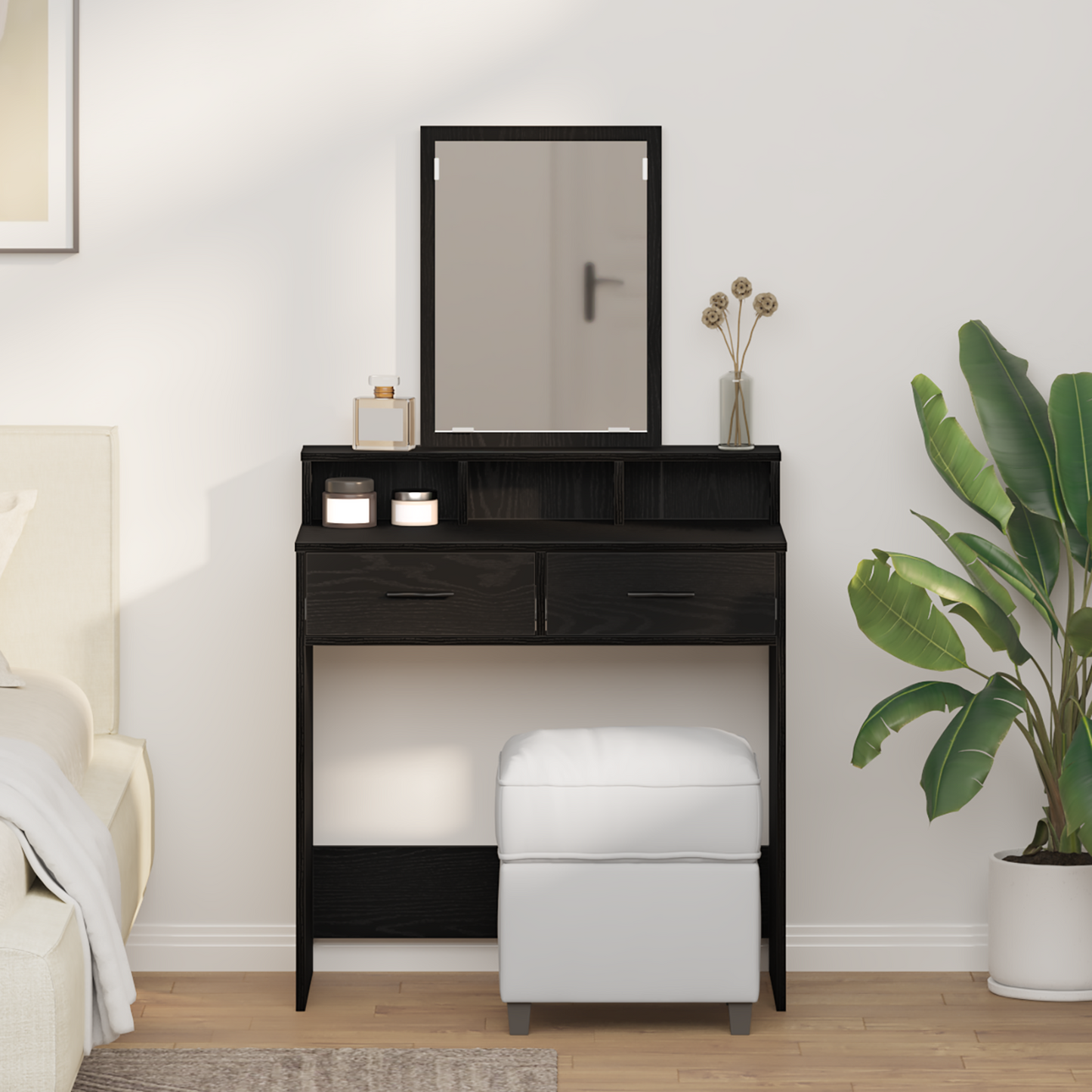 Dressing Table Black Oak 79 x 41 x 140 cm Engineered Wood