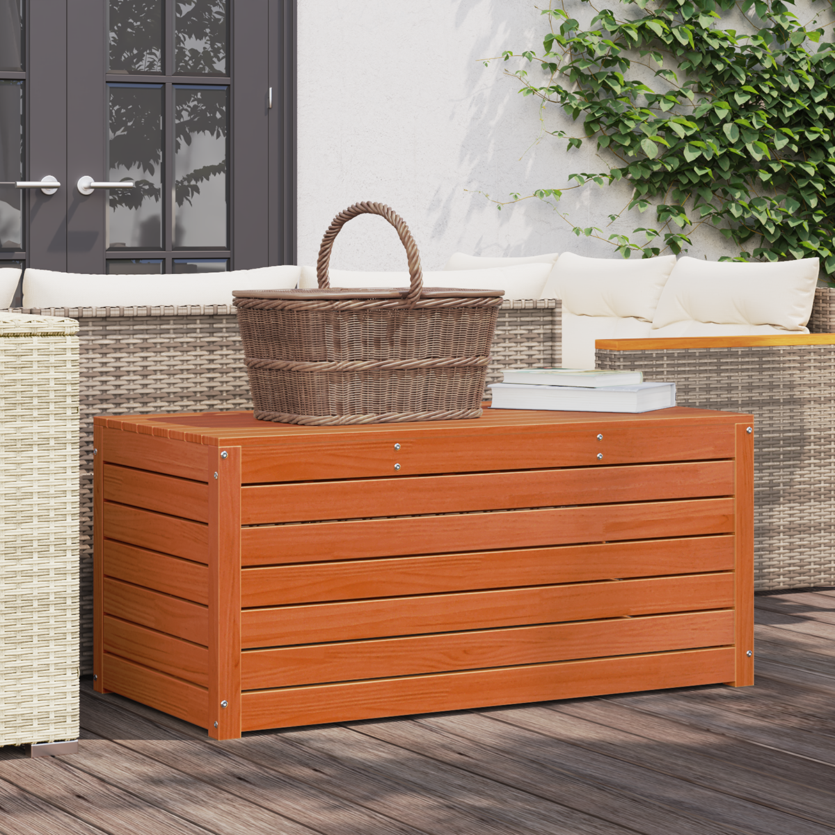 Storage Box Wax Brown 101 x 50.5 x 46.5 cm Engineered wood