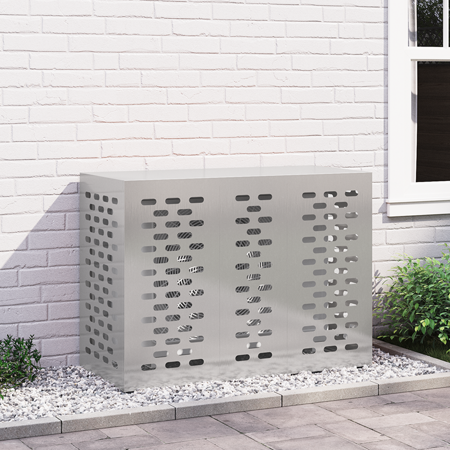 Air Conditioner Cover Silver 110 x 50 x 80 cm Stainless steel