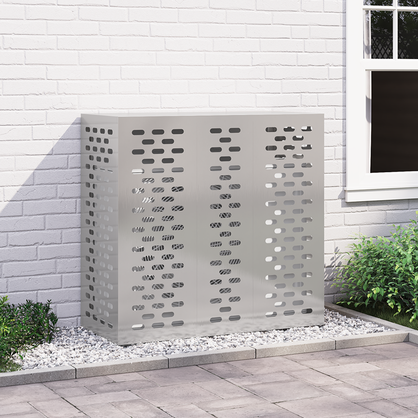 Air Conditioner Cover Silver 110 x 50 x 105 cm Stainless steel