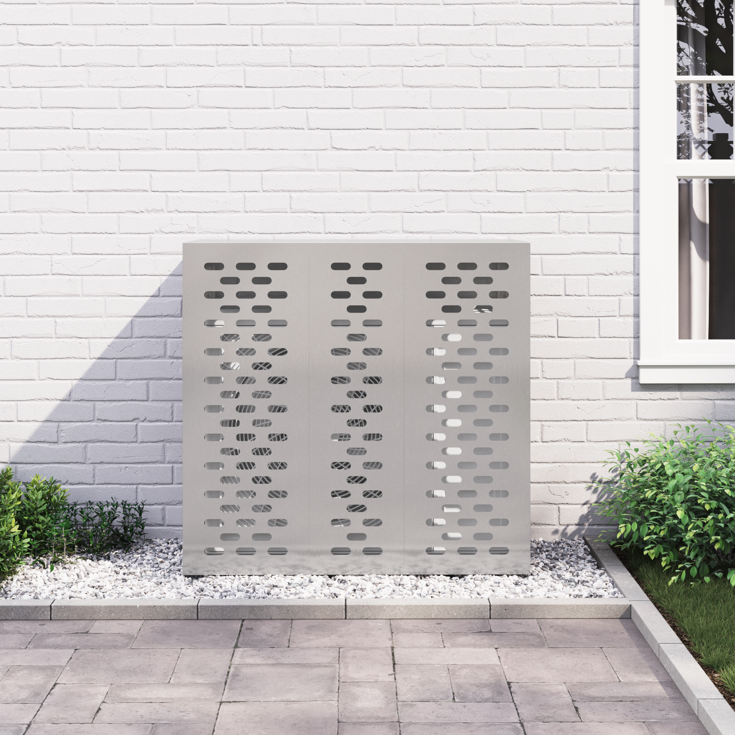 Air Conditioner Cover Silver 110 x 50 x 105 cm Stainless steel