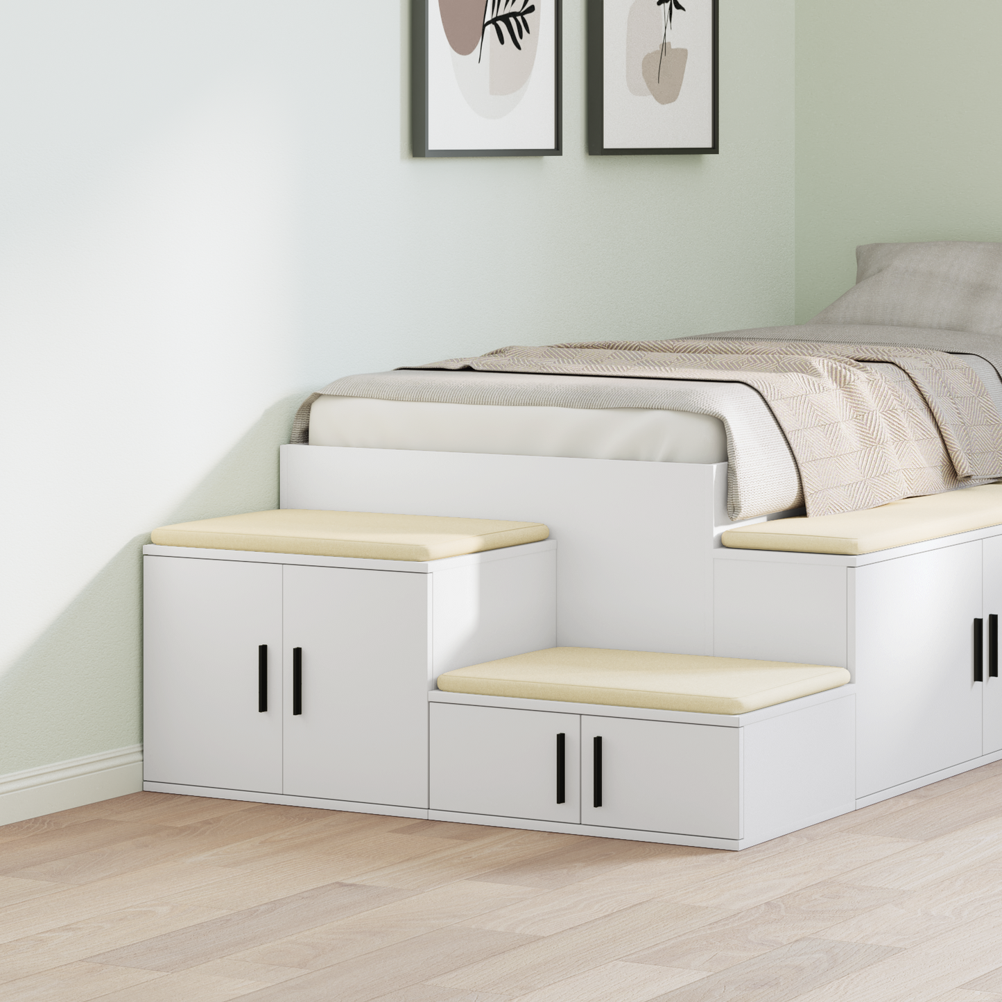Storage Cabinet 2 pcs White 127 x 41 x 40 cm Engineered Wood