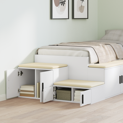 Storage Cabinet 2 pcs White 127 x 41 x 40 cm Engineered Wood