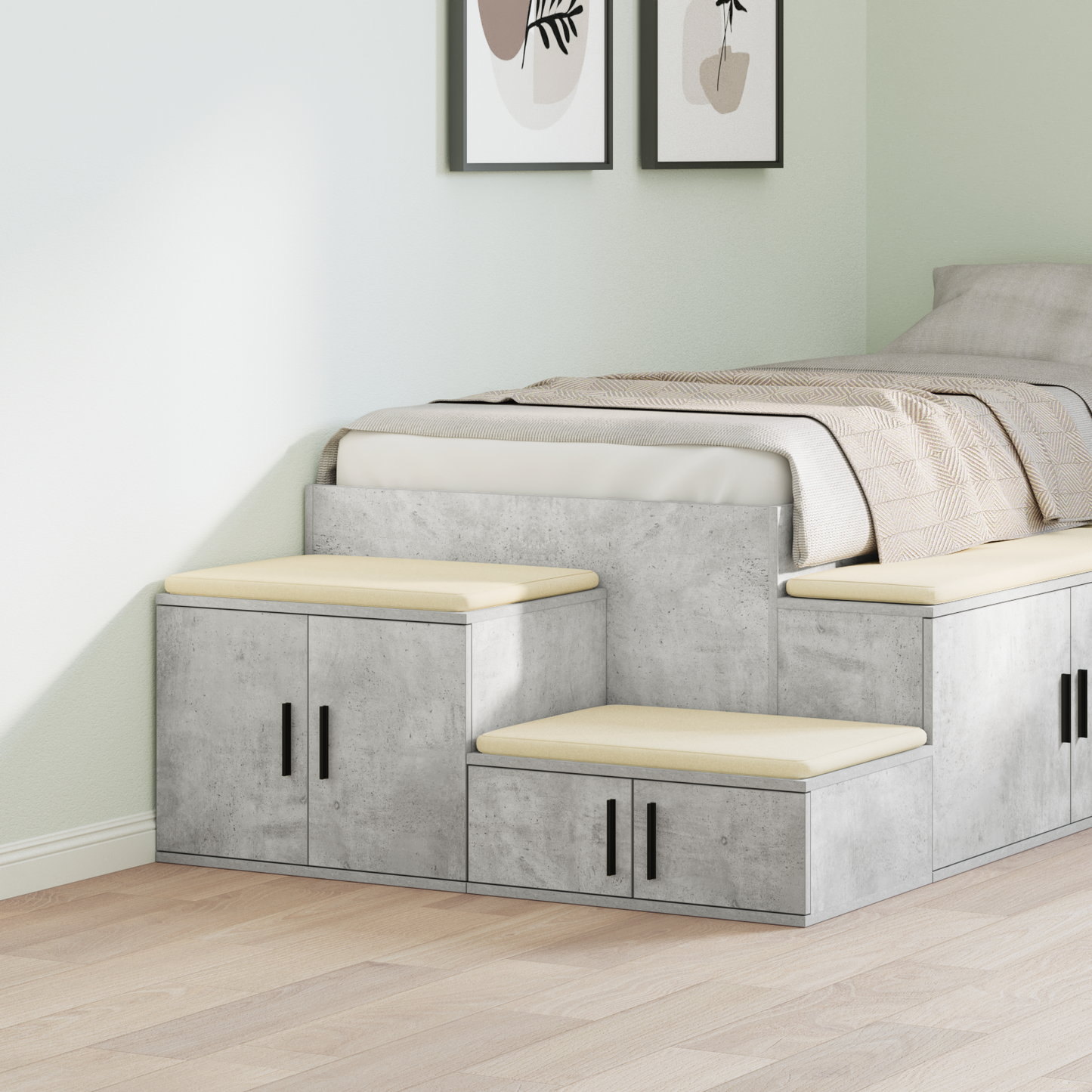 Storage Cabinet 2 pcs Concrete Grey 127 x 41 x 40 cm