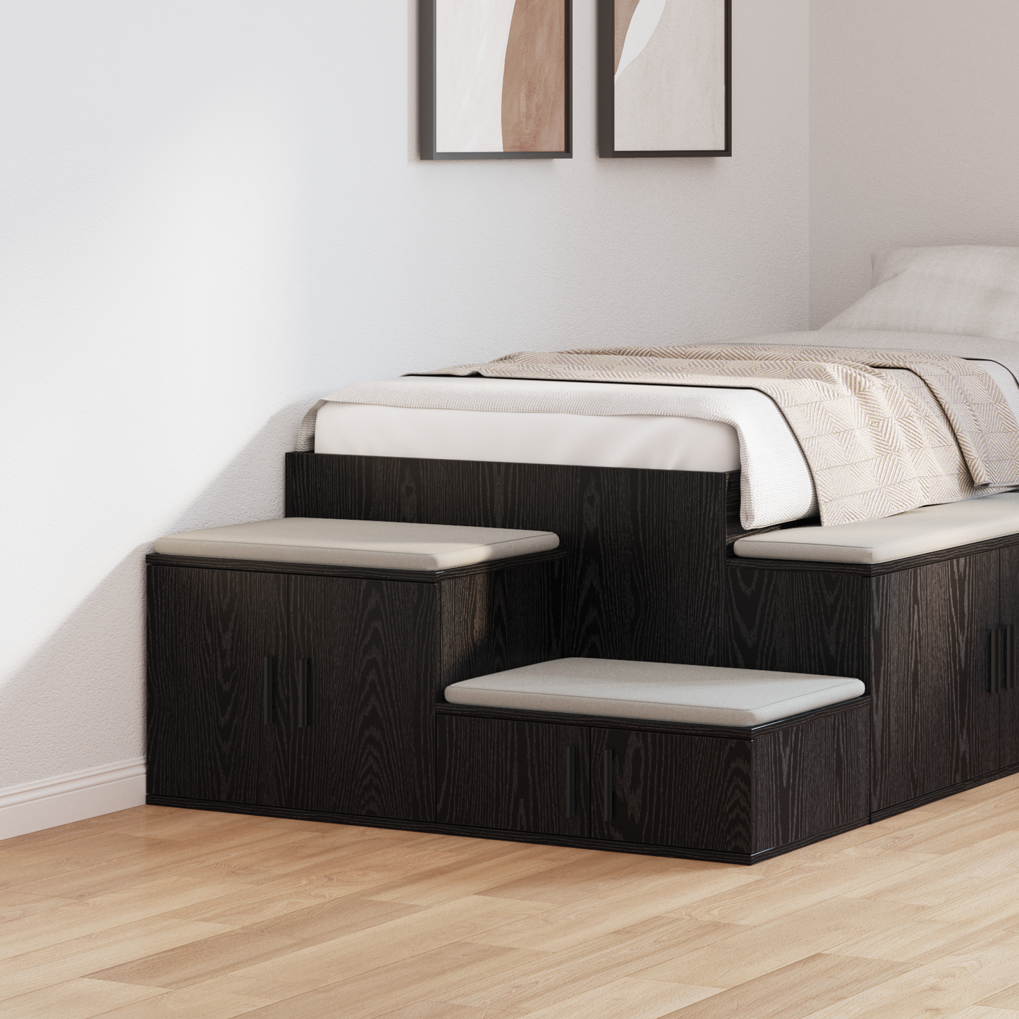 Storage Cabinet 2 pcs Black Oak 118 x 41 x 40 cm