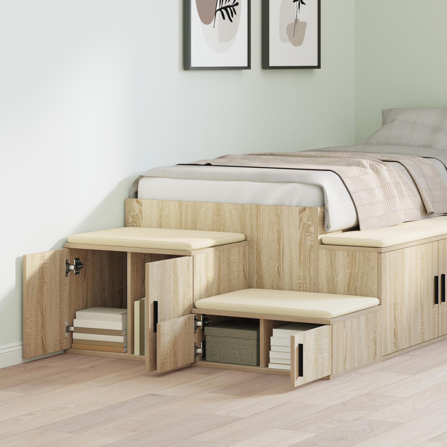 Storage Cabinet 2 pcs Sonoma Oak 118 x 41 x 40 cm
