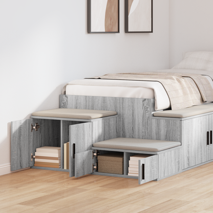 Storage Cabinet 2 pcs Grey Sonoma 118 x 41 x 40 cm
