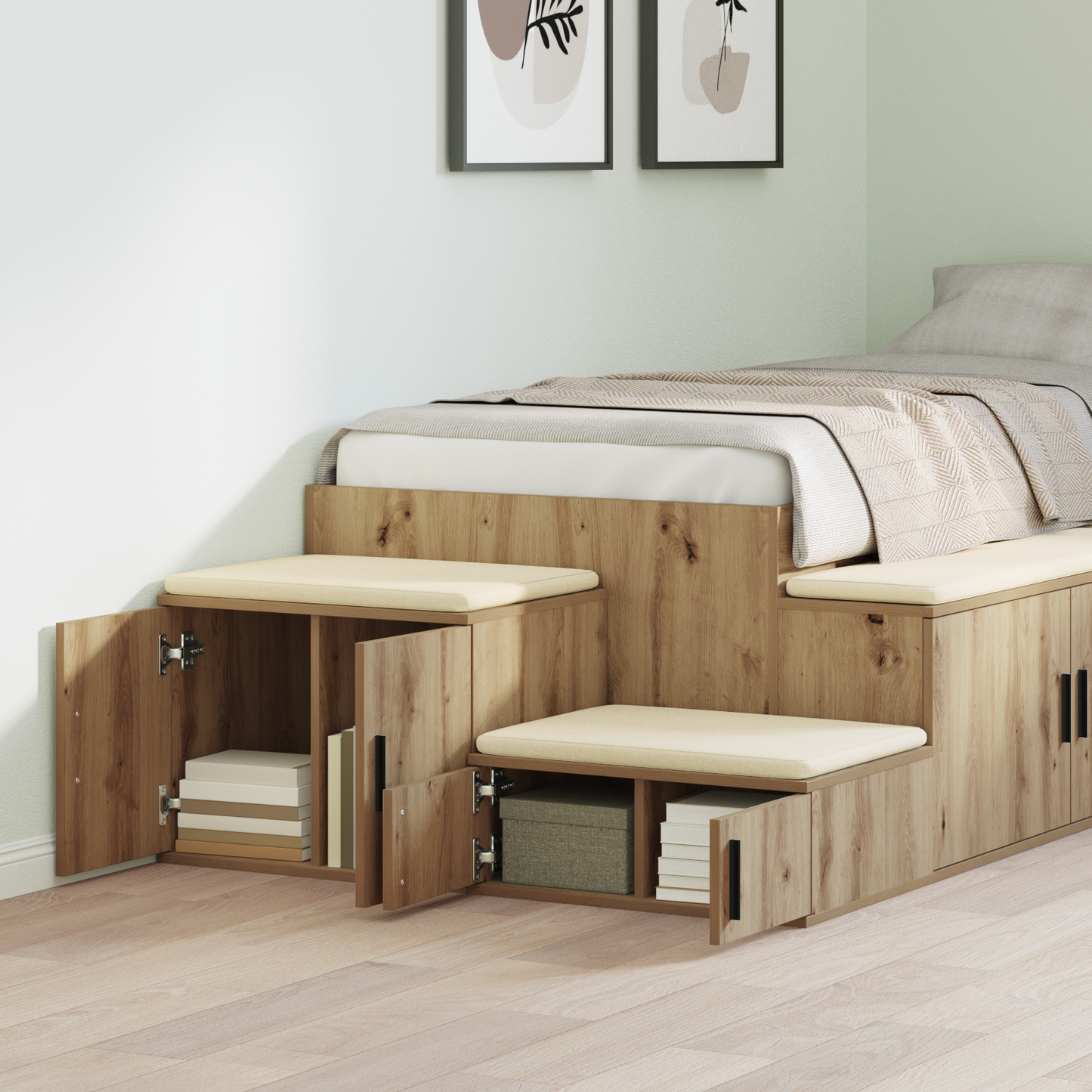 Storage Cabinet 2 pcs Artisan Oak 118 x 41 x 40 cm