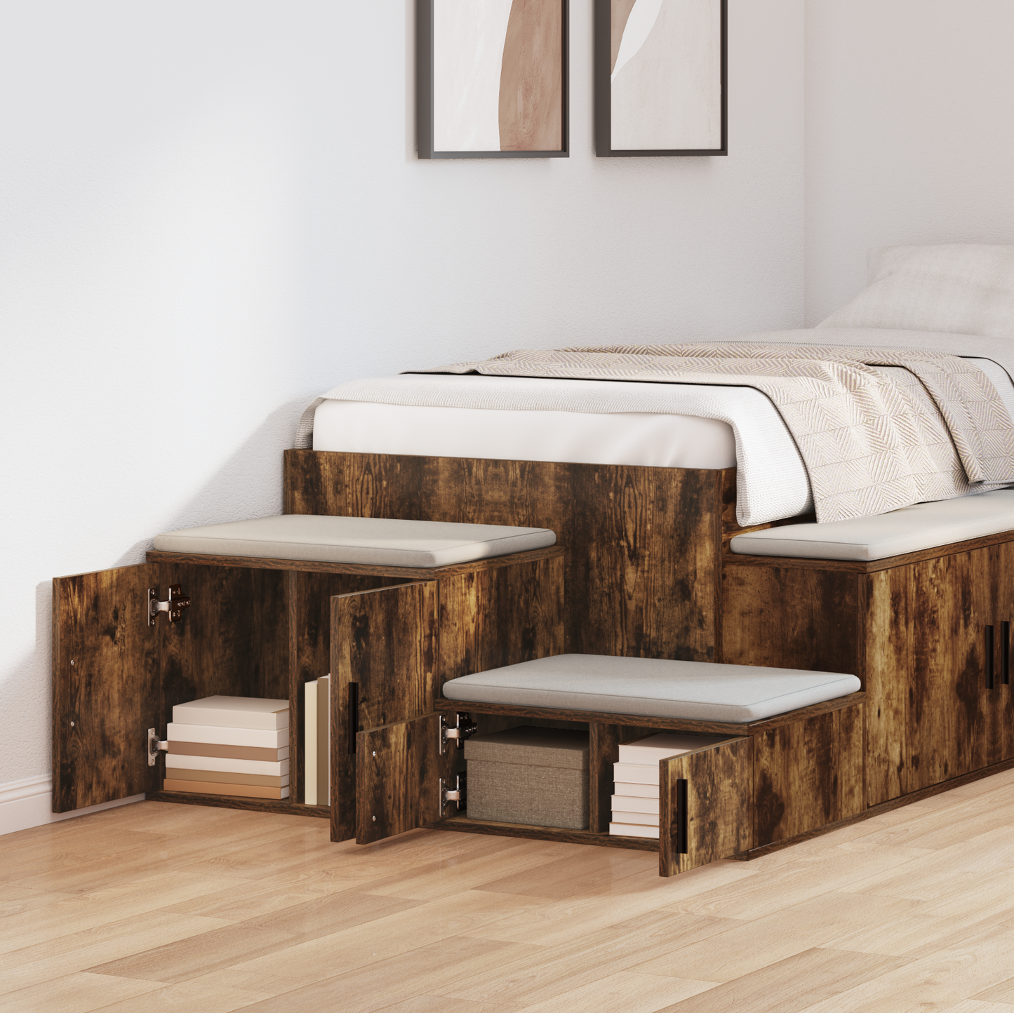 Storage Cabinet 2 pcs Smoked Oak 108 x 41 x 40 cm