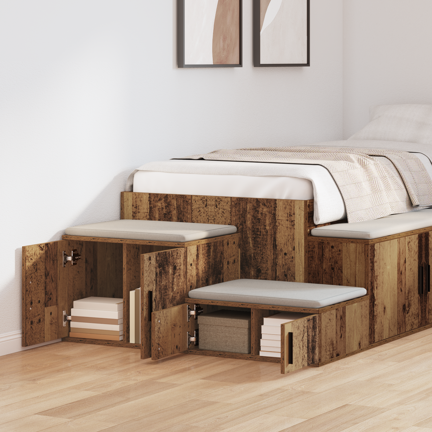 Storage Cabinet 2 pcs Old Wood 108 x 41 x 40 cm Engineered Wood