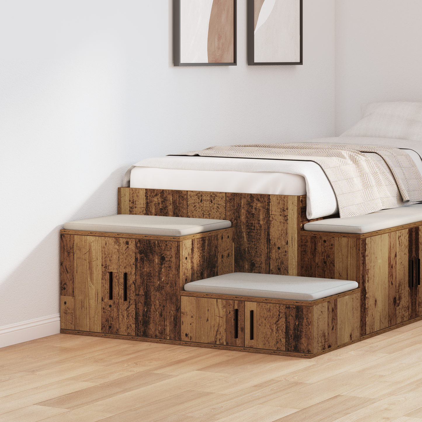 Storage Cabinet 2 pcs Old Wood 103 x 41 x 40 cm Engineered Wood