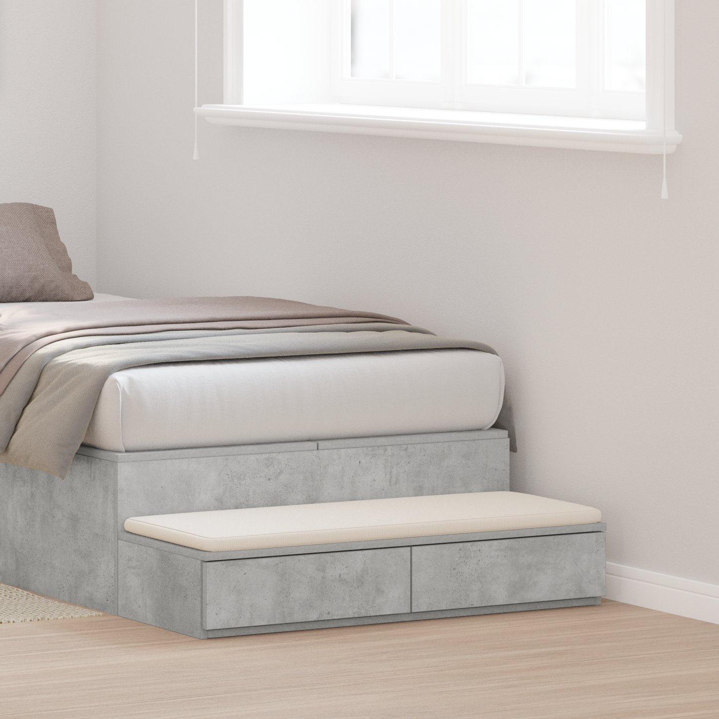 Bed Drawers Concrete Grey 100 x 36.5 x 16.5 cm Engineered Wood