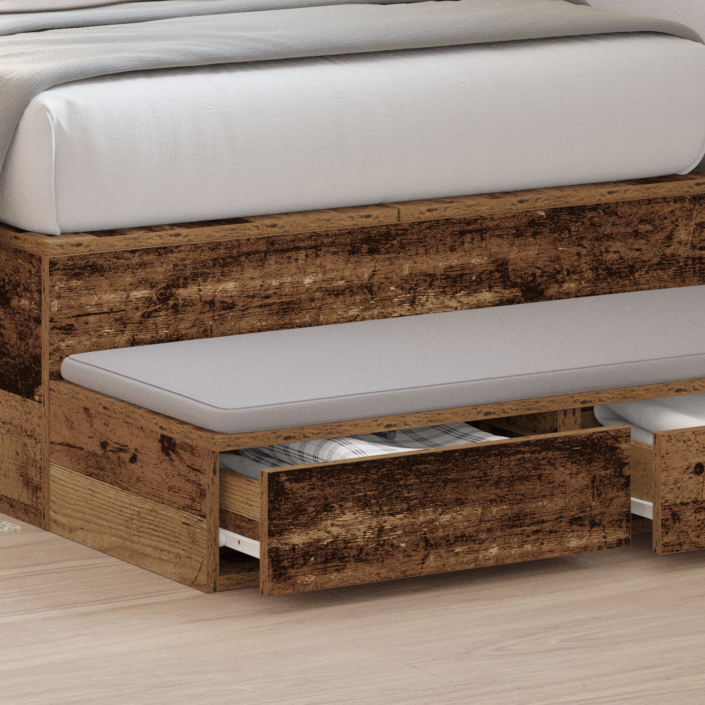 Bed Drawers Old Wood 100 x 36.5 x 16.5 cm Engineered Wood