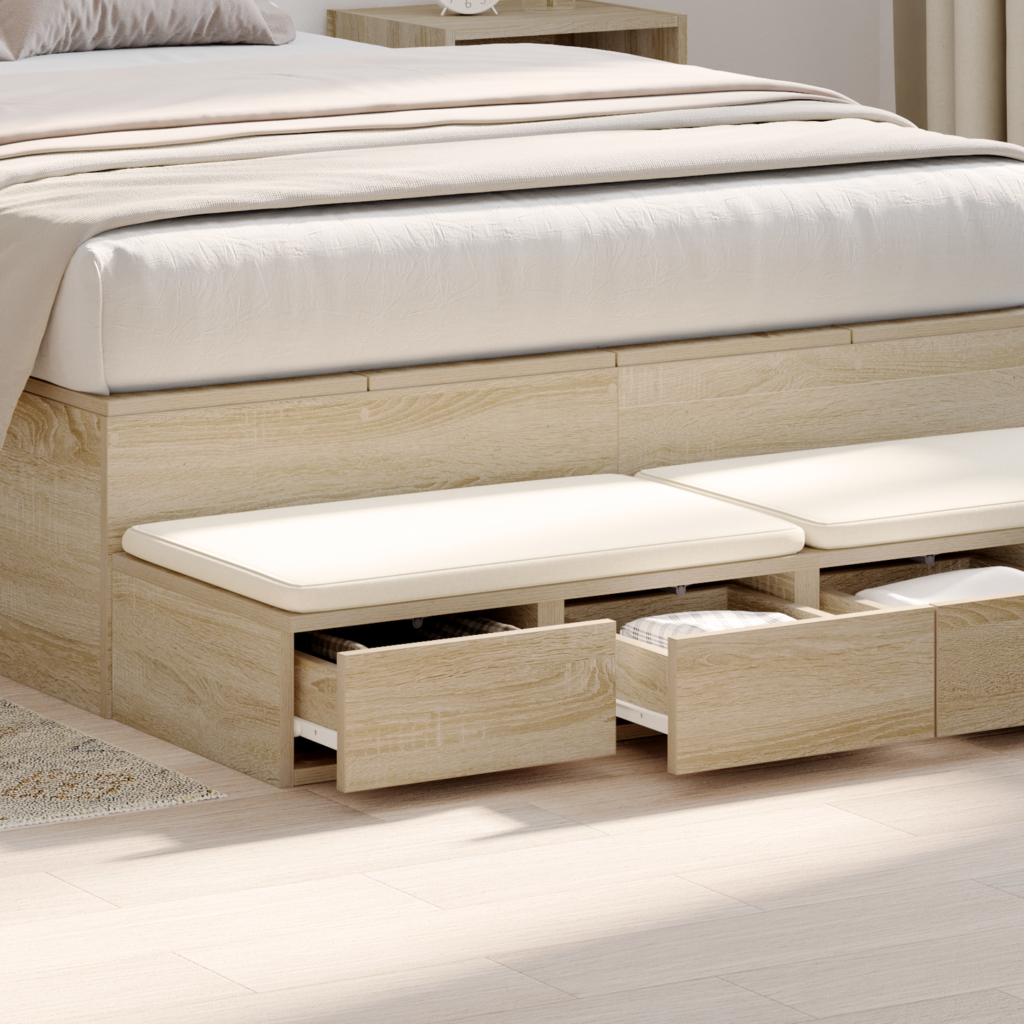 Bed Drawers Sonoma Oak 120 x 36.5 x 16.5 cm Engineered Wood