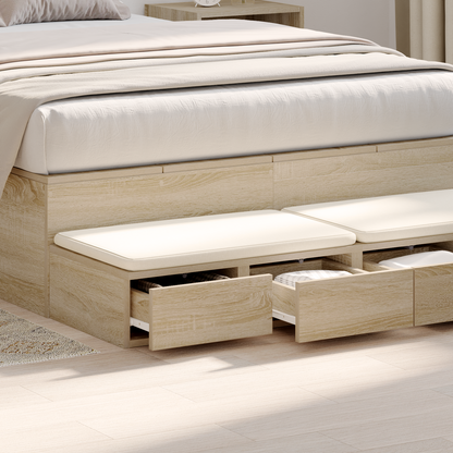 Bed Drawers Sonoma Oak 120 x 36.5 x 16.5 cm Engineered Wood