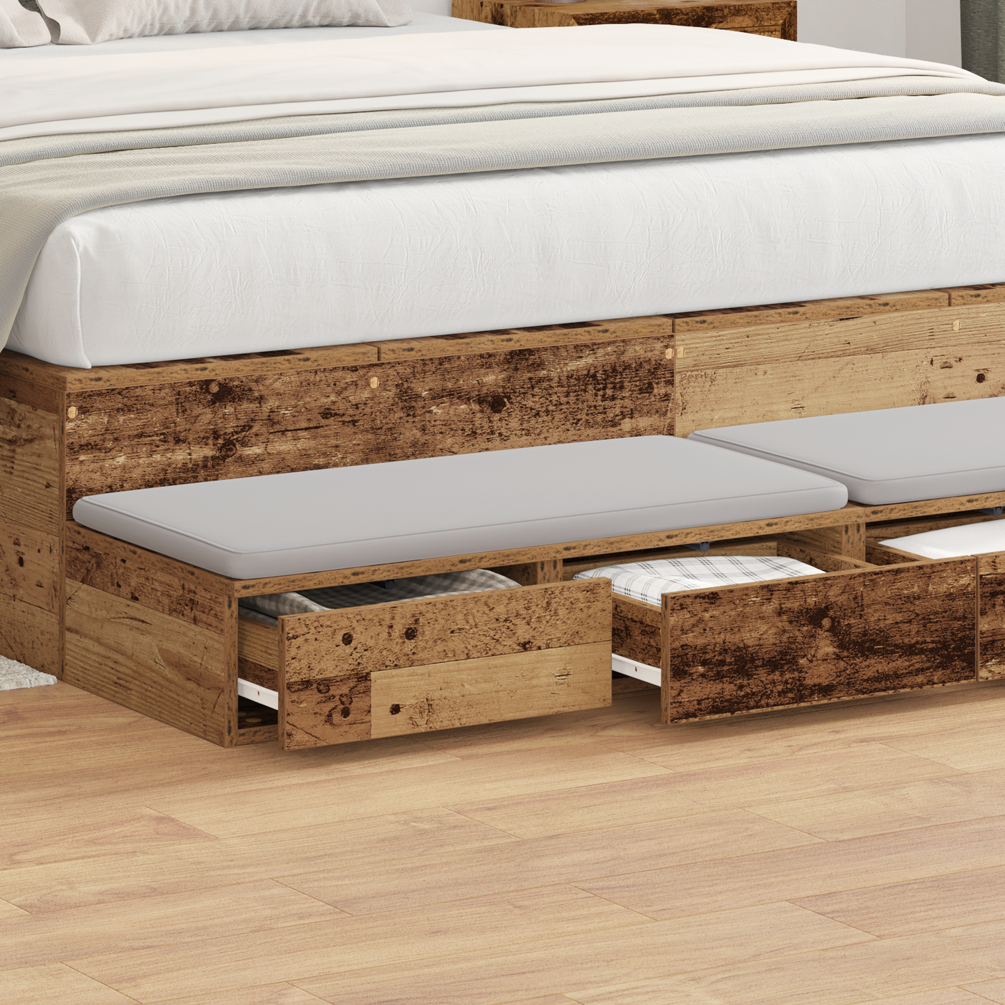 Bed Drawers Old Wood 120 x 36.5 x 16.5 cm Engineered Wood