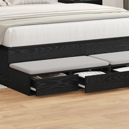 Bed Drawers Black Oak 150 x 36.5 x 16.5 cm Engineered Wood