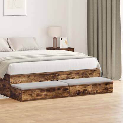 Bed Drawers Smoked Oak 150 x 36.5 x 16.5 cm Engineered Wood