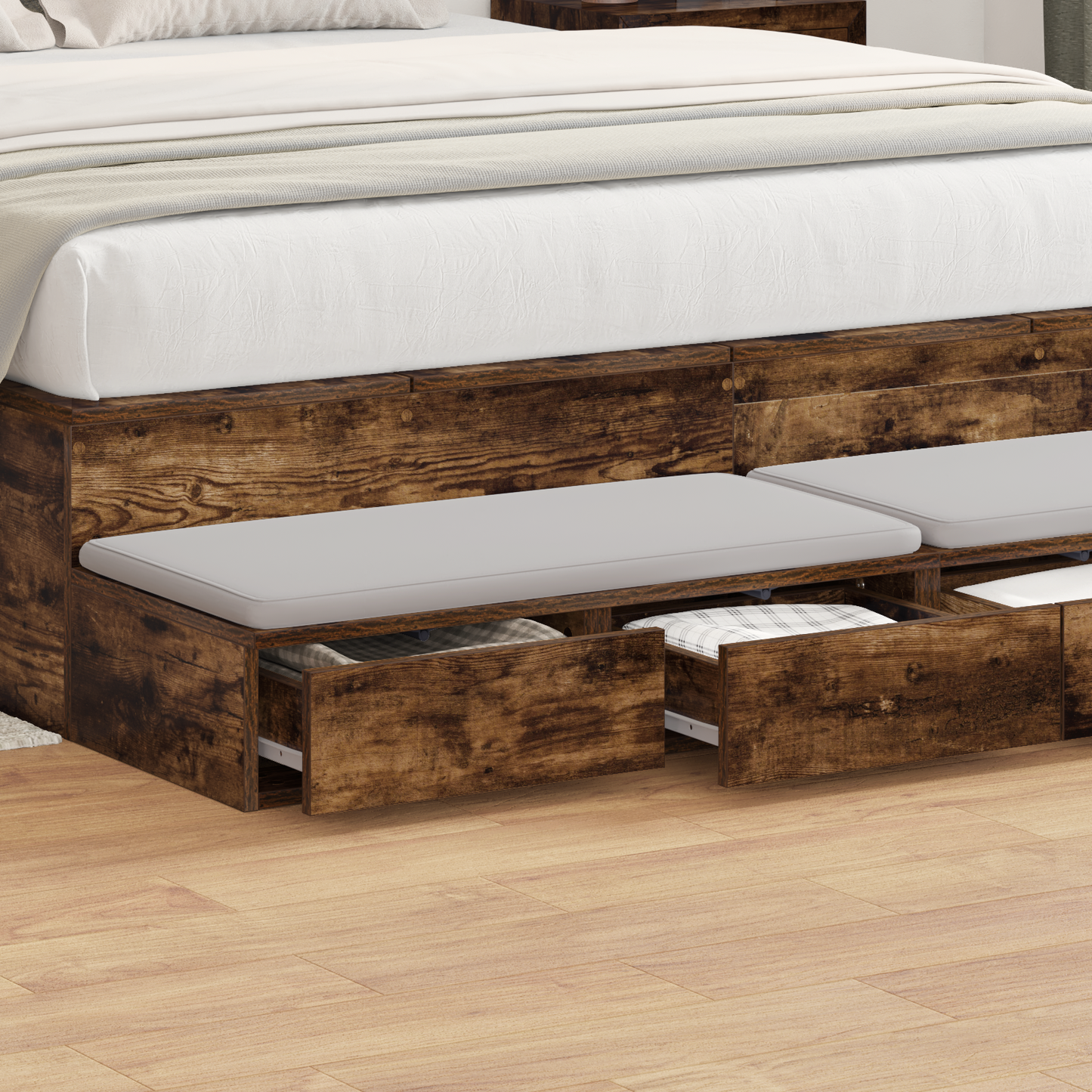 Bed Drawers Smoked Oak 150 x 36.5 x 16.5 cm Engineered Wood