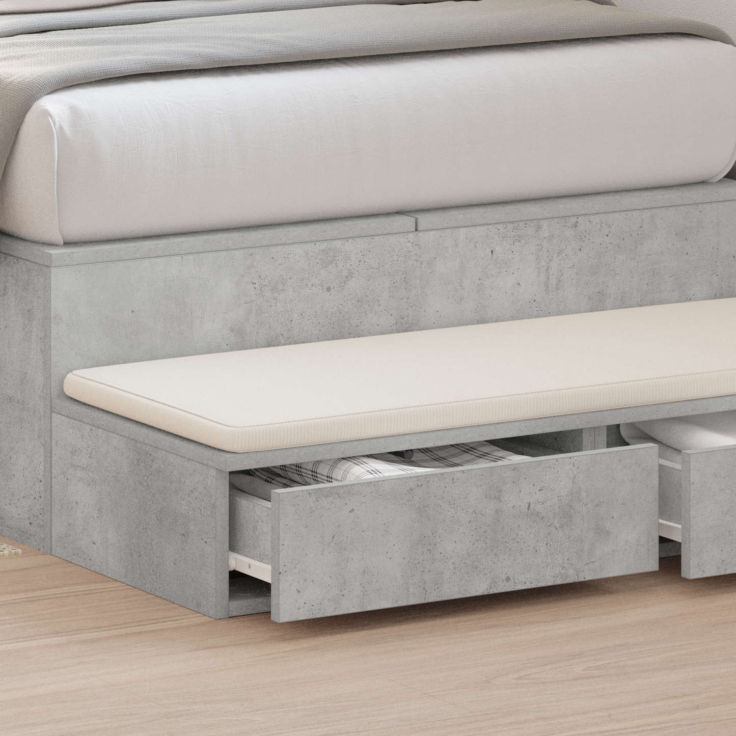 Bed Drawers Concrete Grey 75 x 36.5 x 16.5 cm Engineered Wood