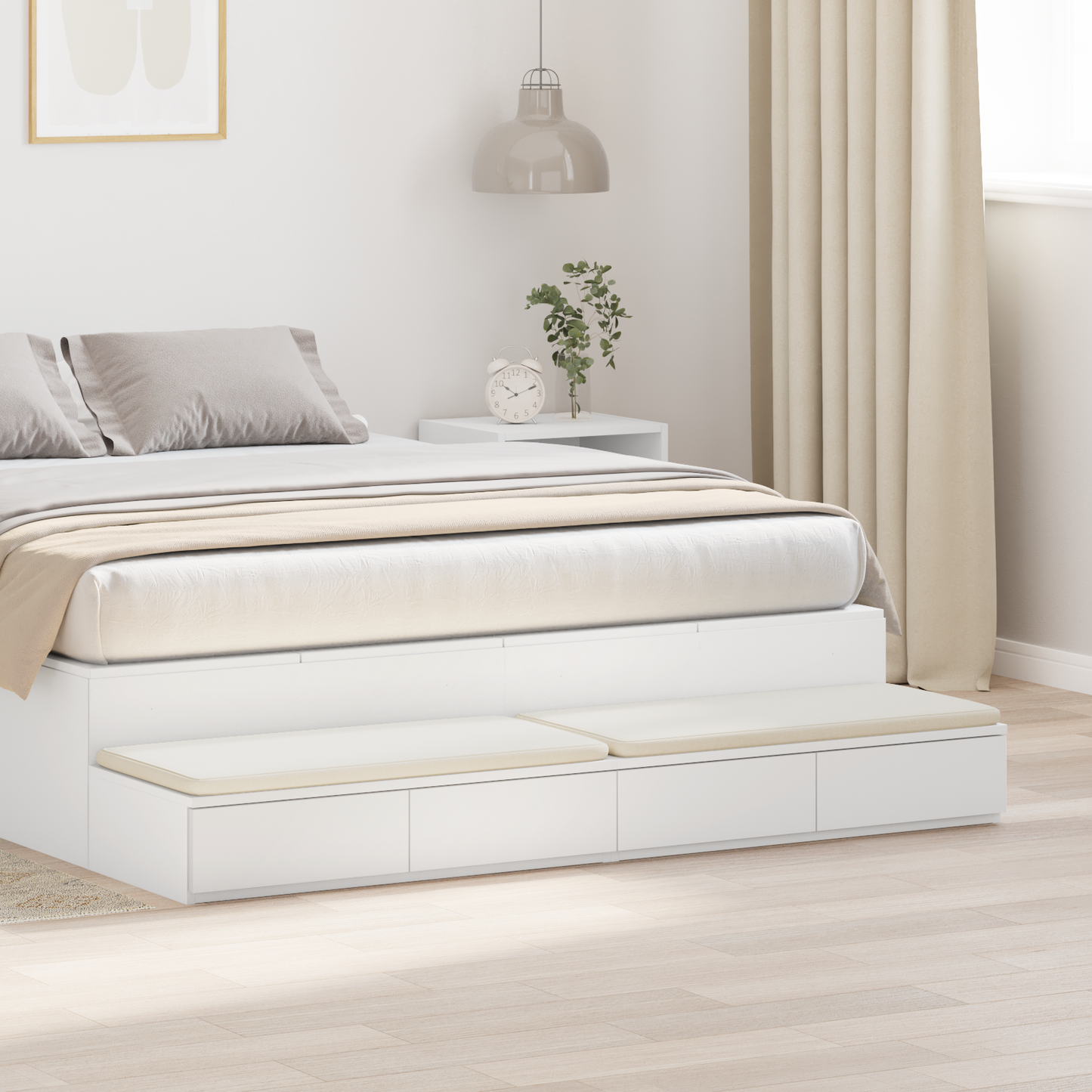Bed Drawers White 160 x 36.5 x 16.5 cm Engineered Wood