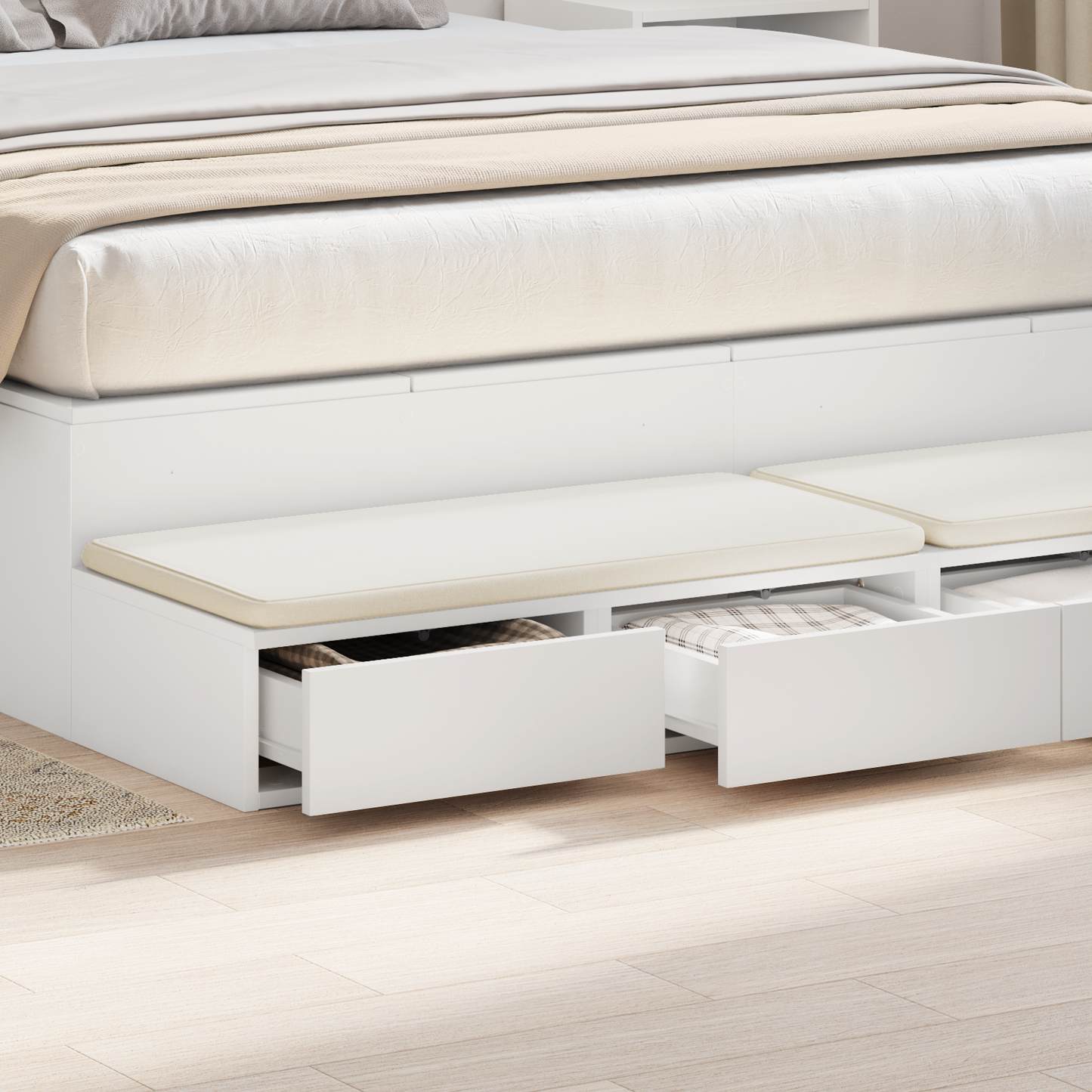 Bed Drawers White 160 x 36.5 x 16.5 cm Engineered Wood