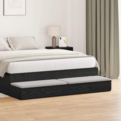 Bed Drawers Black Oak 160 x 36.5 x 16.5 cm Engineered Wood