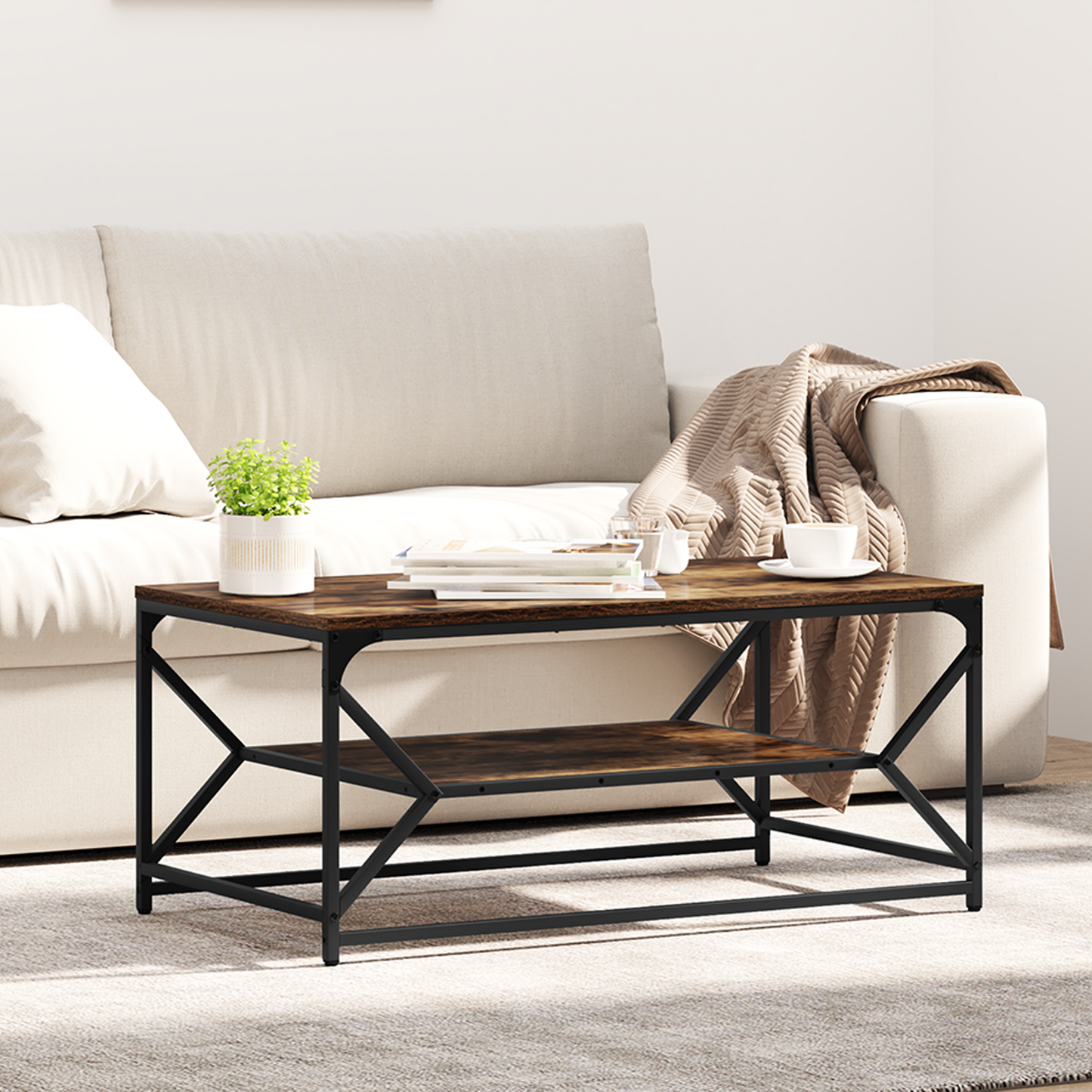 Coffee Table Smoked Oak 90 x 50 x 40 cm