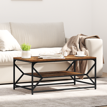 Coffee Table Old Wood 90 x 50 x 40 cm Engineered Wood and Steel
