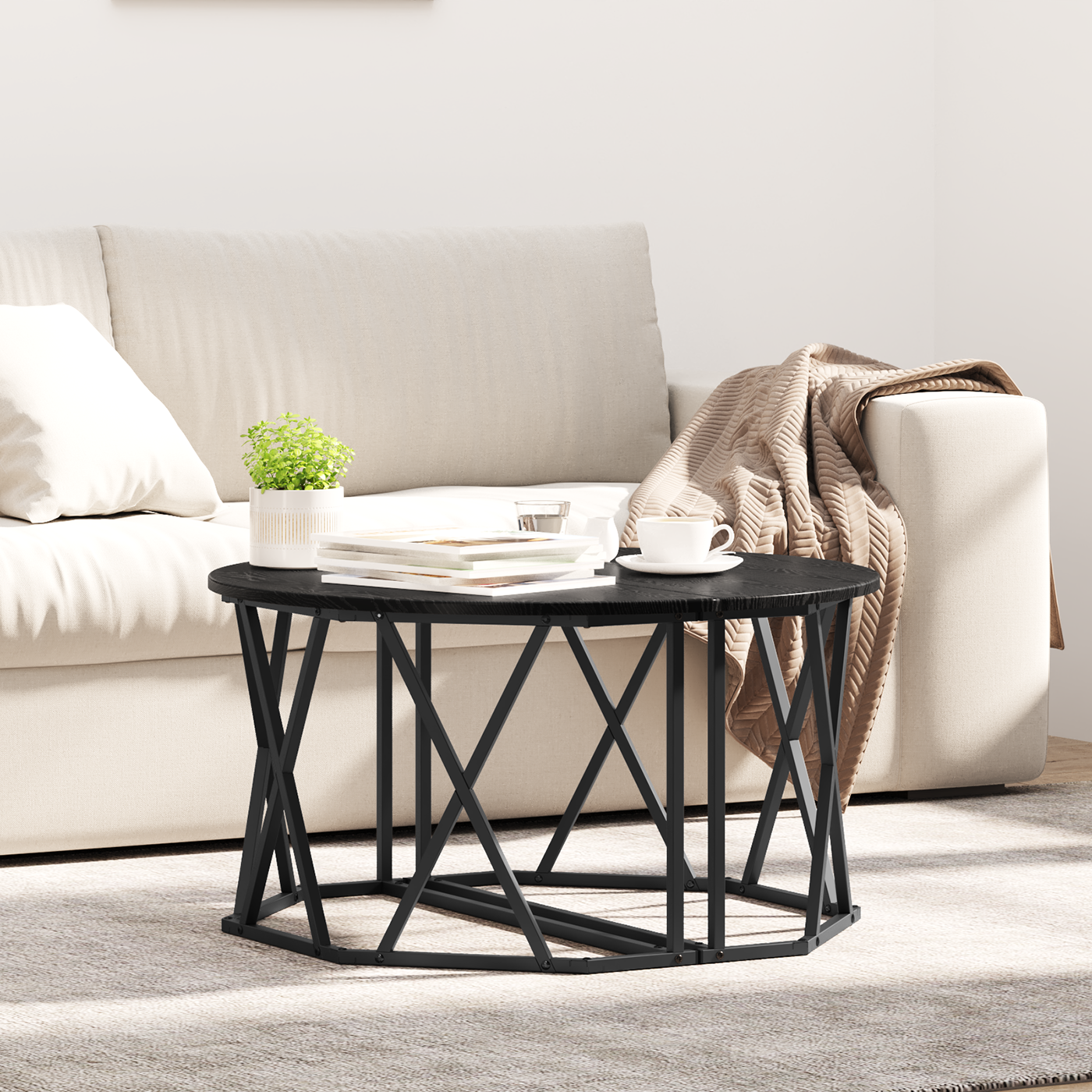 Coffee Table Black Oak 80 x 80 x 42 cm