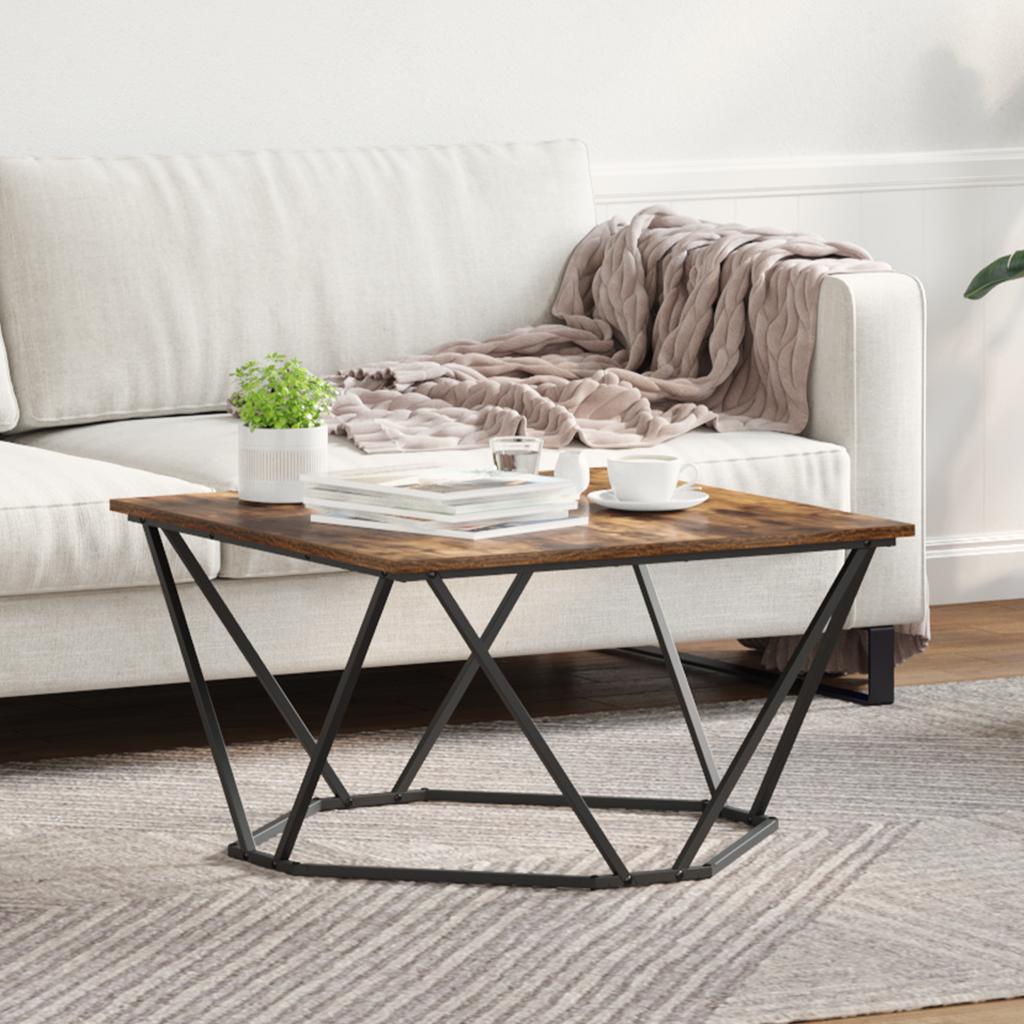 Coffee Table Smoked Oak 80 x 80 x 45 cm