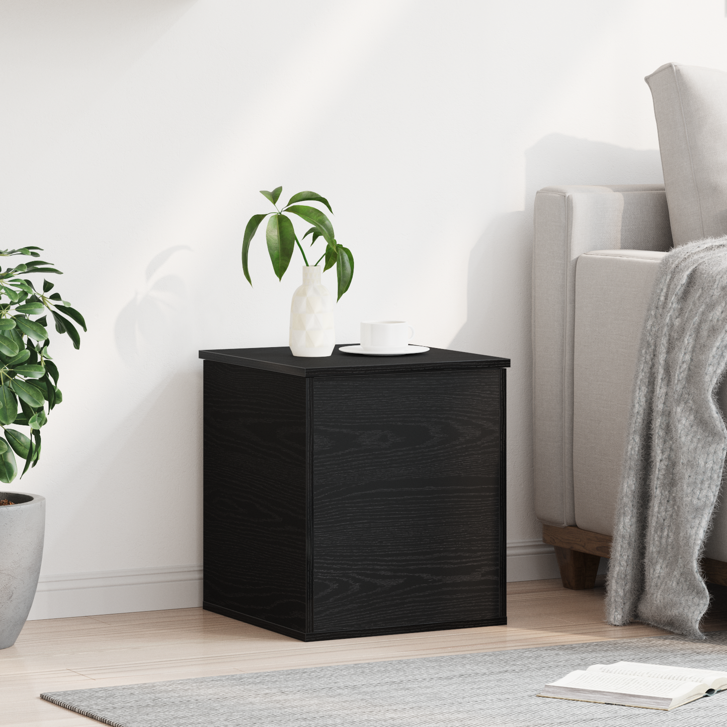 Storage Box Black Oak 40 x 42 x 46 cm Engineered Wood