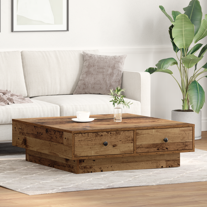 Coffee Table Old Wood 90 x 90 x 28 cm Engineered Wood