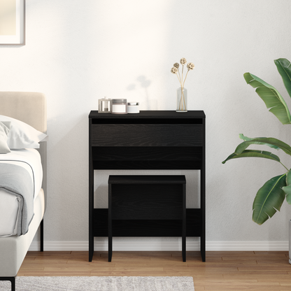 Dressing Table Black oak 60 x 40 x 75 cm Engineered wood