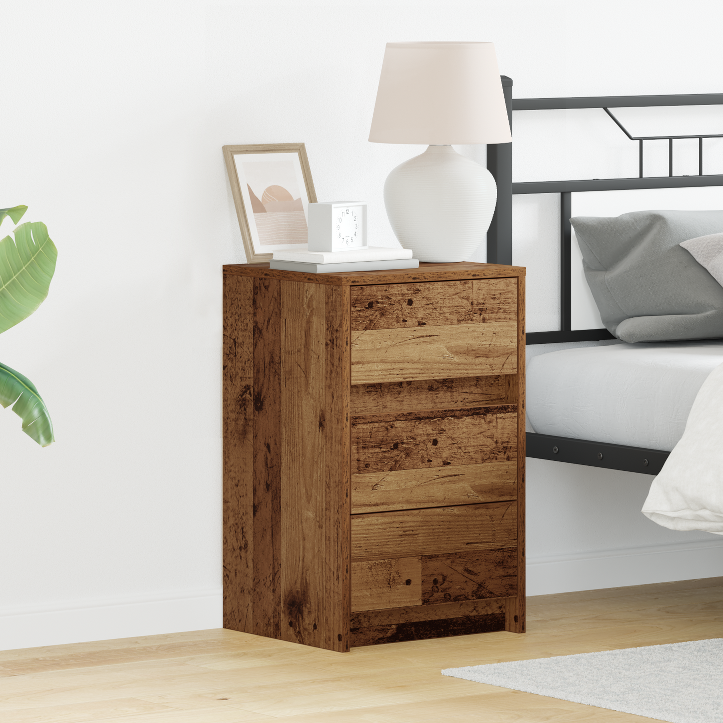 Bedside Cabinet Old Wood 38 x 34 x 61 cm Engineered wood
