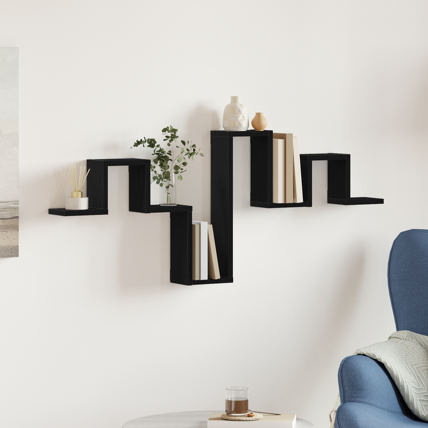 Wall Shelf Wall-mounted Black Oak 104.5 x 43 x 10 cm