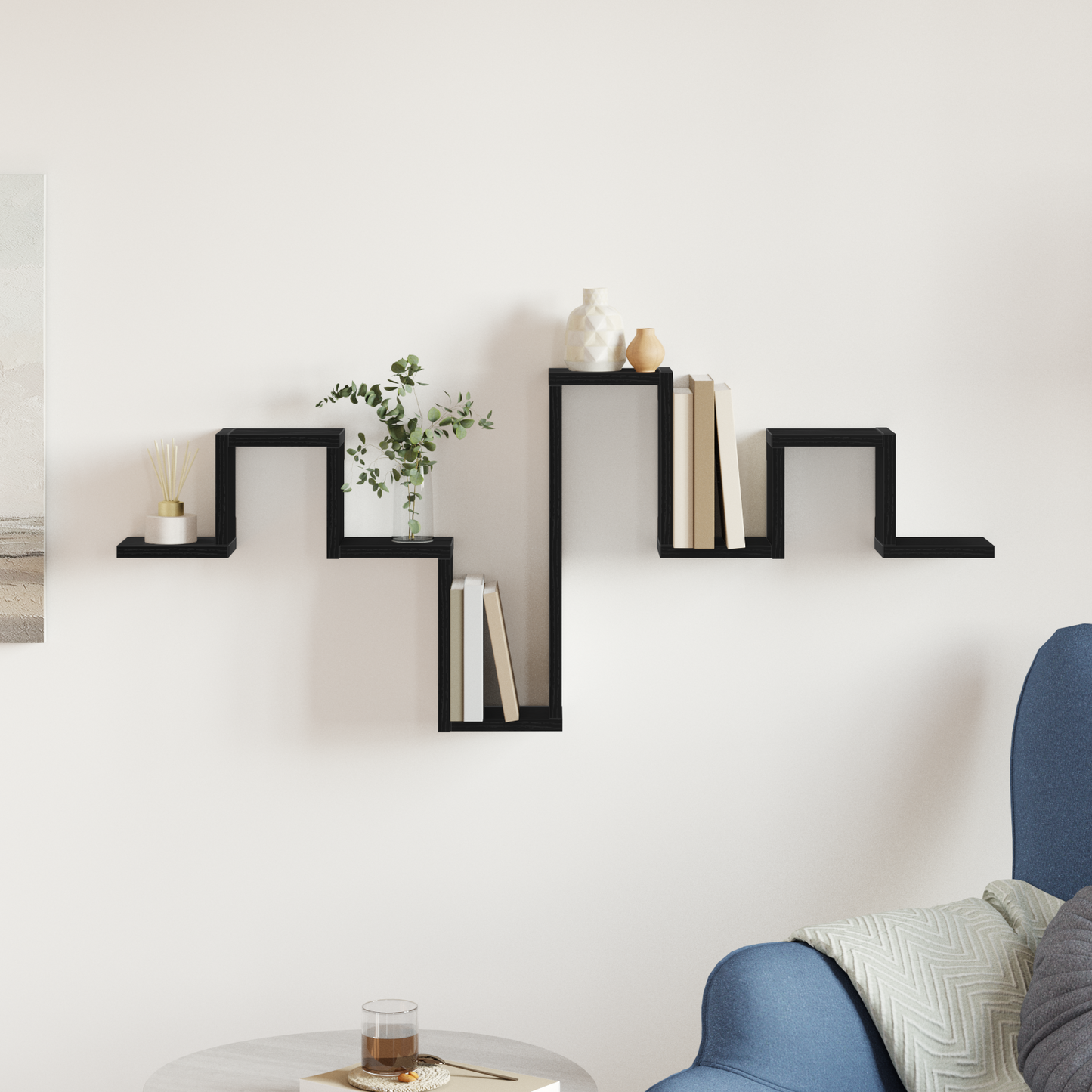 Wall Shelf Wall-mounted Black Oak 104.5 x 43 x 10 cm