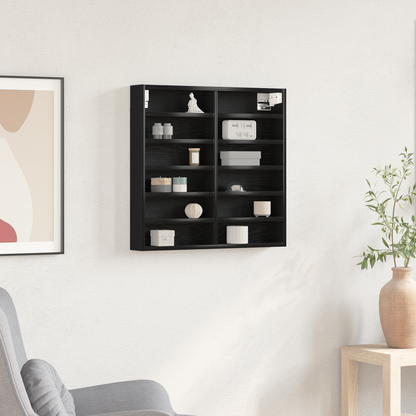 Display Cabinet Black Oak 60 x 8.5 x 58 cm Engineered Wood