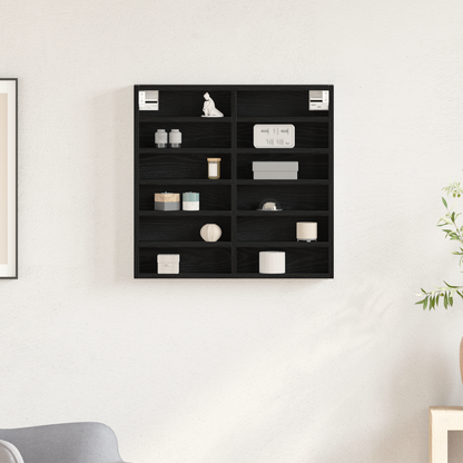 Display Cabinet Black Oak 60 x 8.5 x 58 cm Engineered Wood