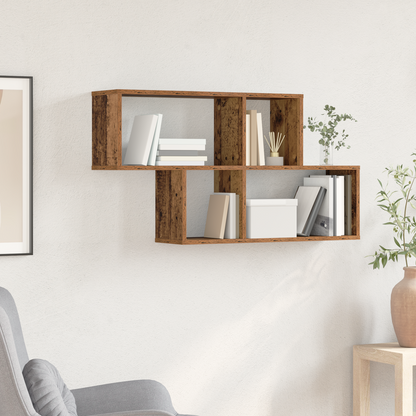 Wall Shelf with Shelf Wall-mounted Brown Engineered Wood