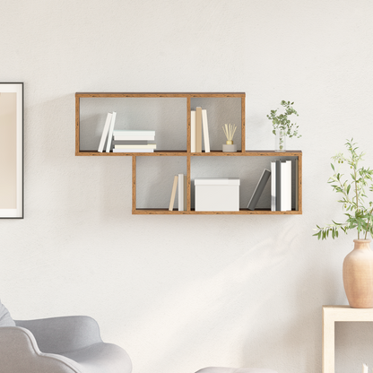 Wall Shelf with Shelf Wall-mounted Brown Engineered Wood
