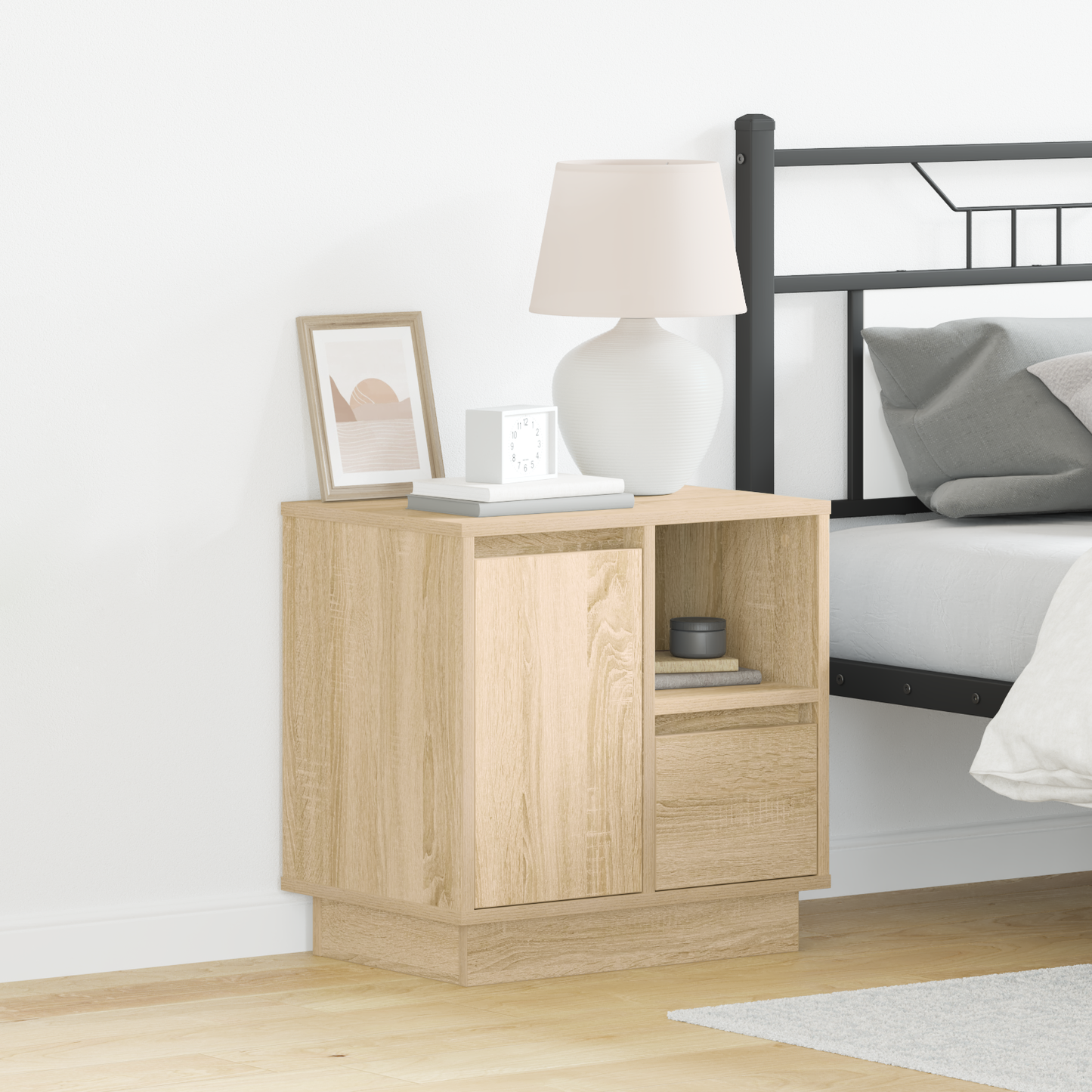 Bedside Cabinet with Drawer 2 pcs Sonoma Oak 50 x 34.5 x 50 cm
