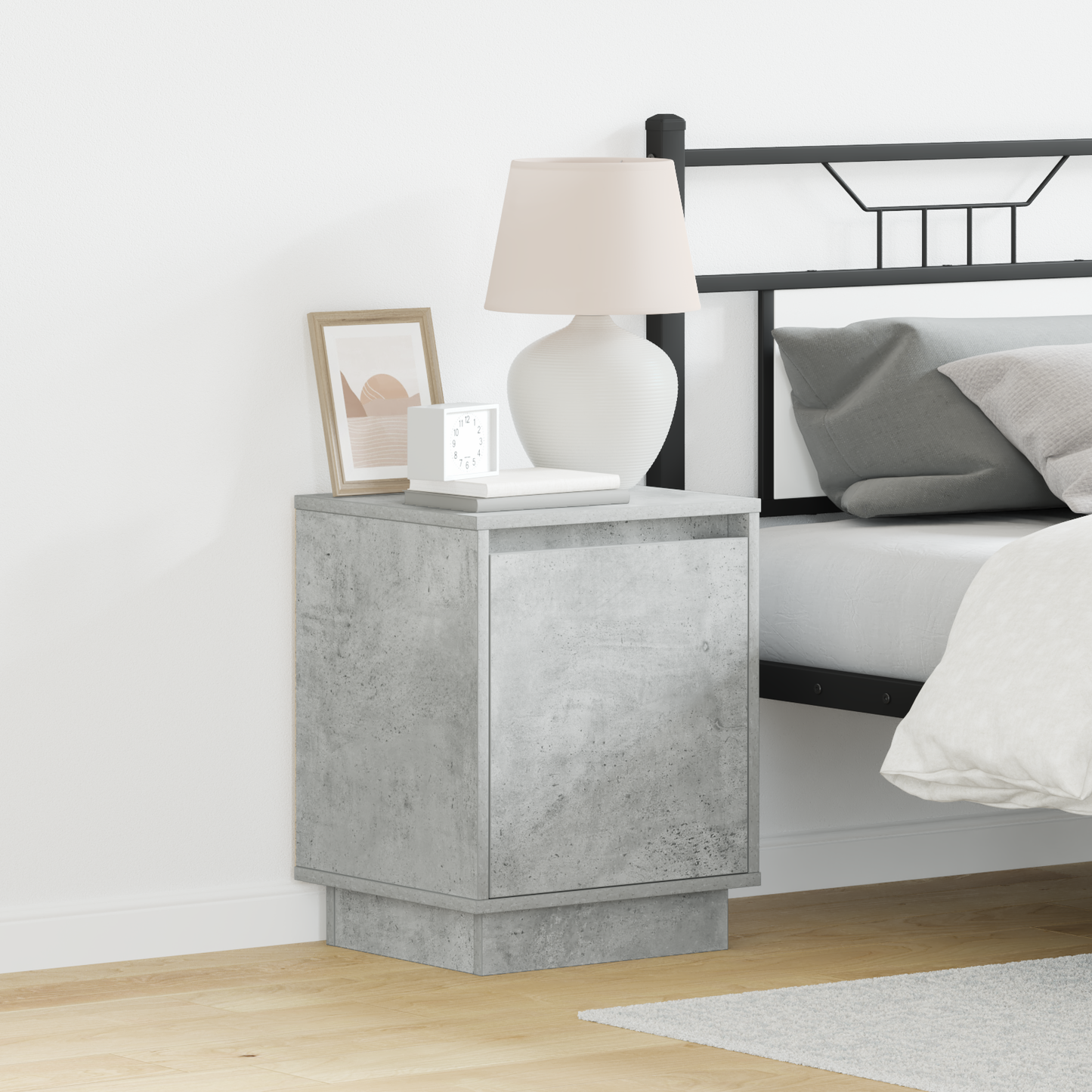 Bedside Cabinet 2 pcs Concrete Grey 39 x 34.5 x 50 cm