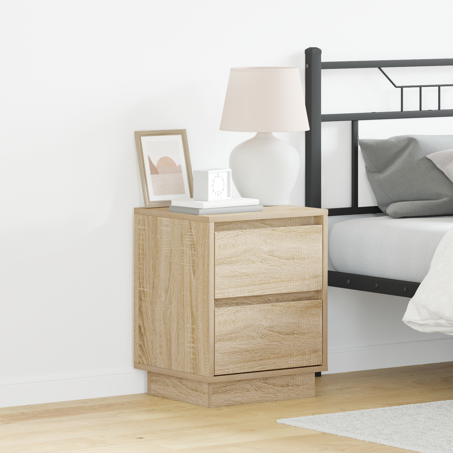 Bedside Cabinet with Drawer 2 pcs Sonoma Oak 39 x 34.5 x 50 cm