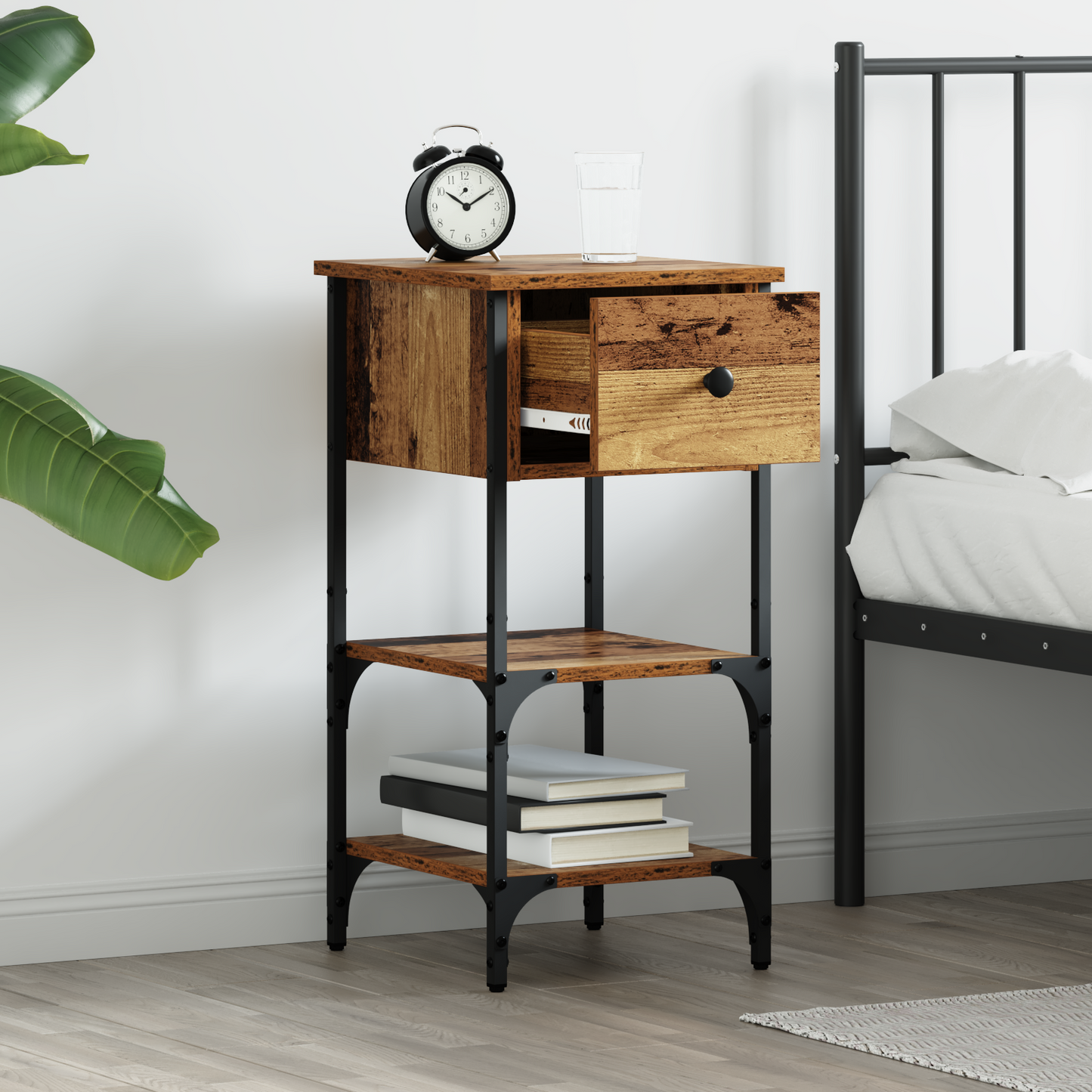 Bedside Cabinet 2 pcs Brown 33.5 x 36 x 70 cm Engineered Wood