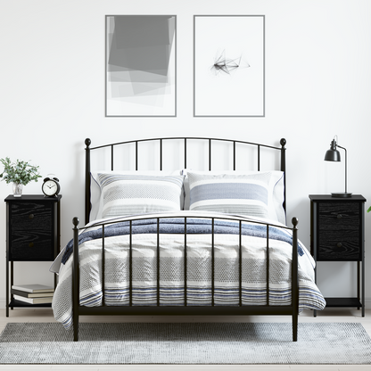 Bedside Cabinet 2 pcs Black oak 32 x 42 x 70 cm Engineered wood