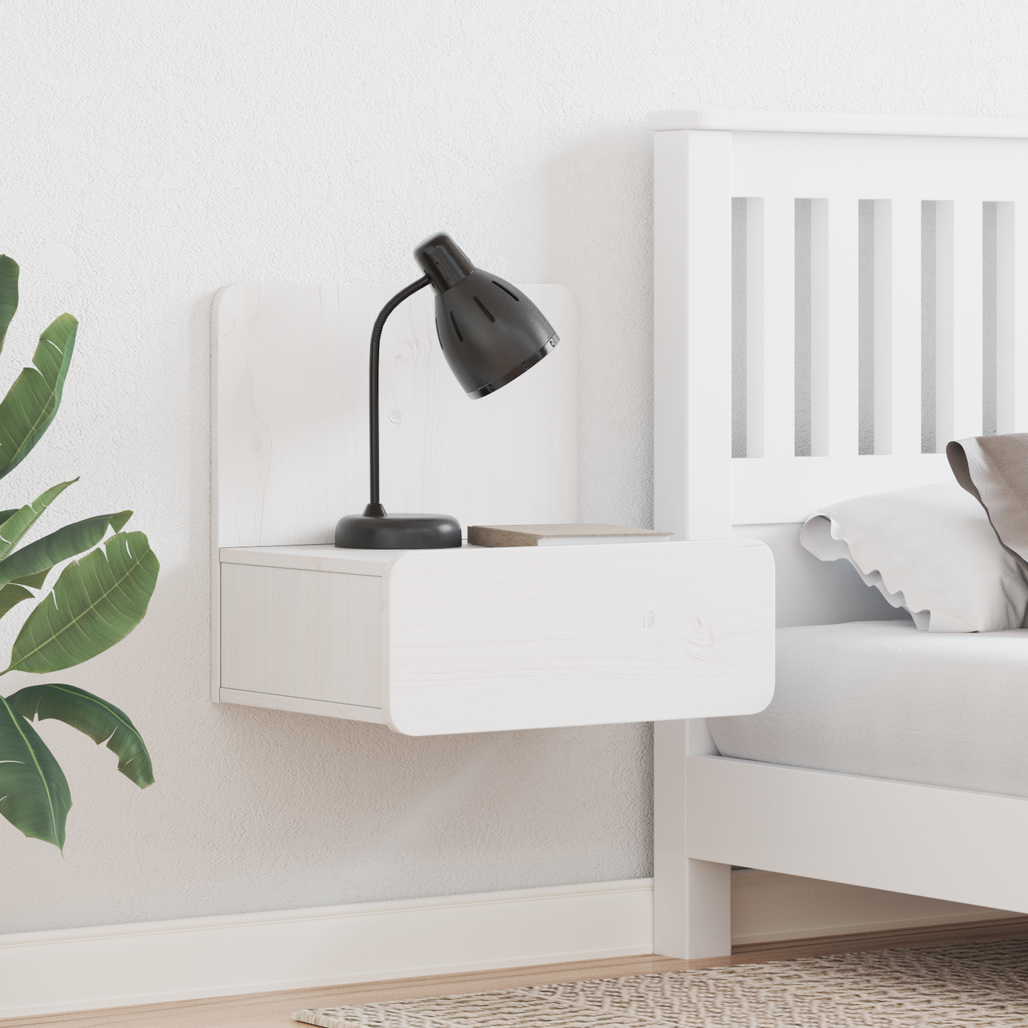 Bedside Table 2 pcs White 44 x 32.5 x 40 cm Solid pine wood