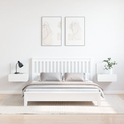 Bedside Table 2 pcs White 44 x 32.5 x 40 cm Solid pine wood