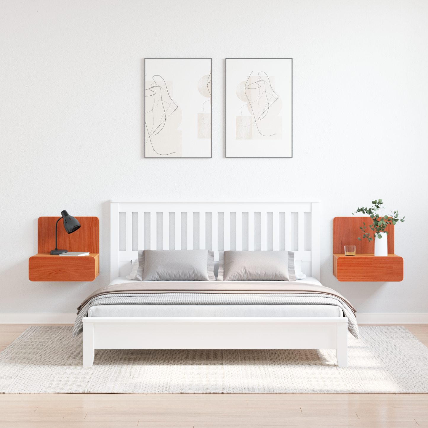 Bedside Table 2 pcs Wax Brown 44 x 32.5 x 40 cm Solid pine wood